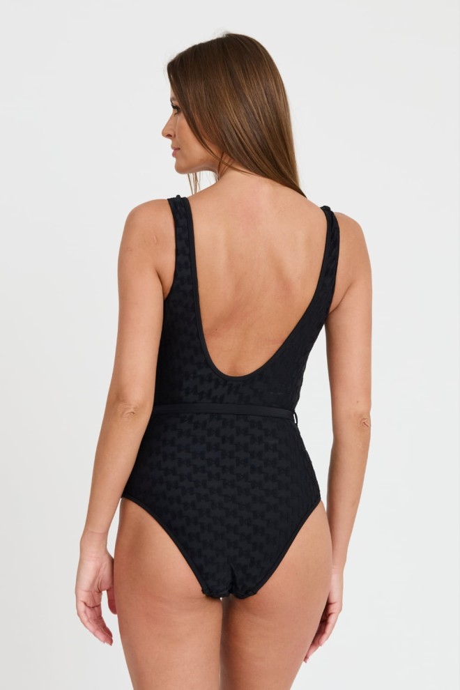 KARL LAGERFELD Czarny strój kąpielowy Kl Monogram Swimsuit