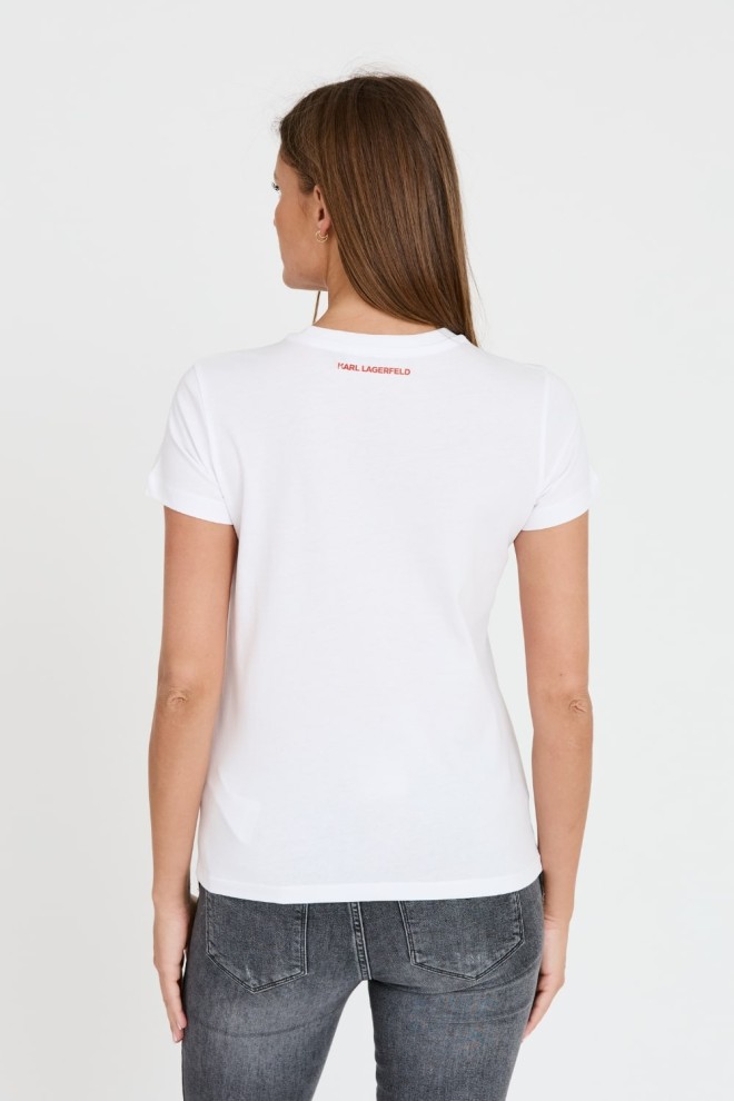 KARL LAGERFELD White iconic linen t-shirt