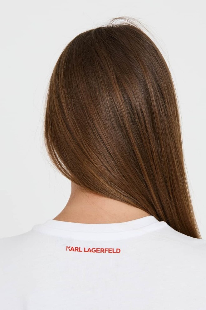 KARL LAGERFELD White iconic linen t-shirt