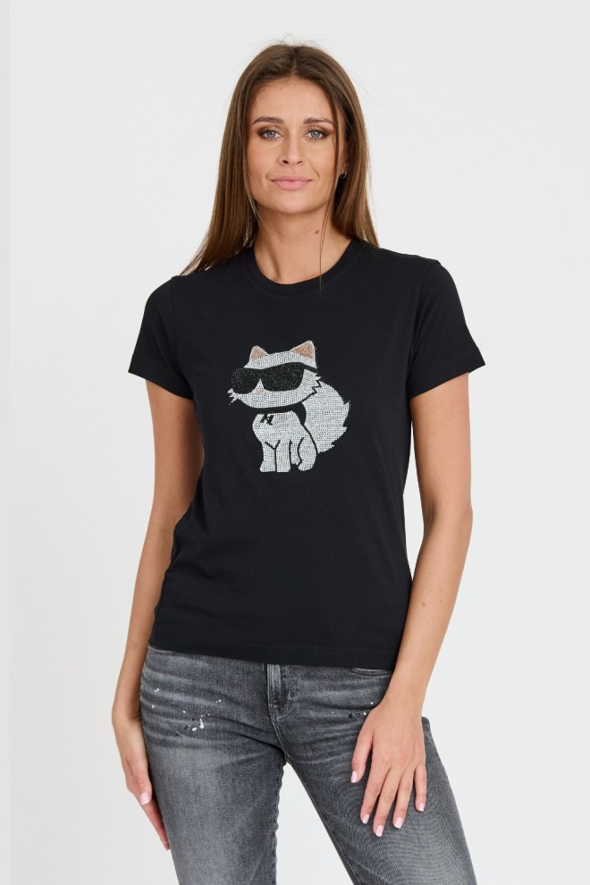 KARL LAGERFELD Czarny t-shirt Ikonik 2.0