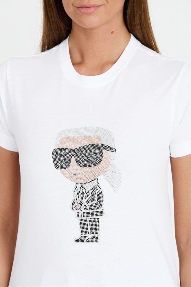 KARL LAGERFELD Біла футболка Ikonik 2.0