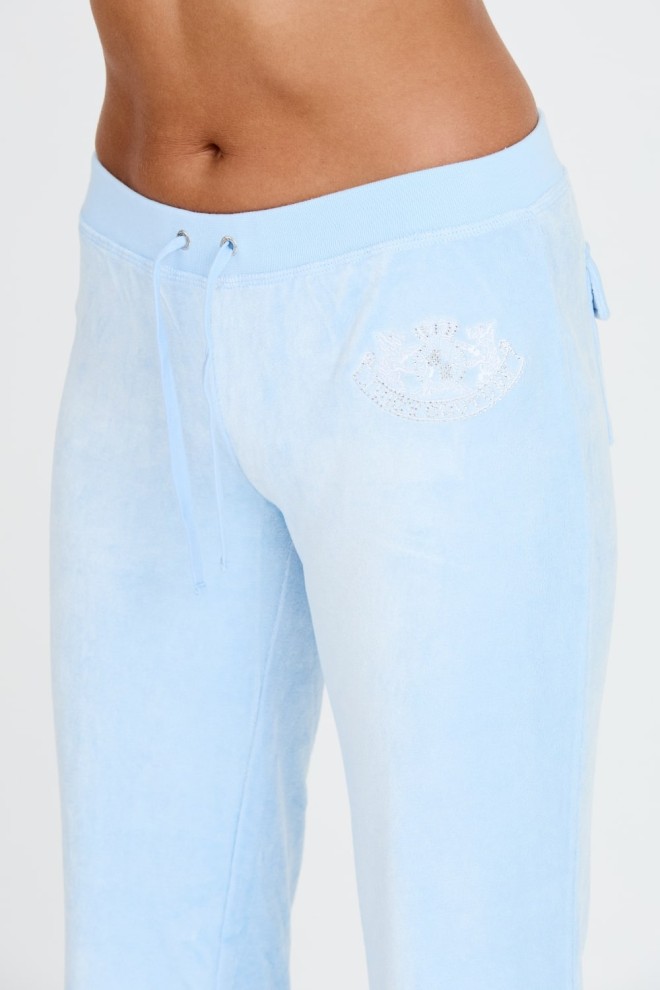 JUICY COUTURE Błękitne spodnie Heritage Dog Crest Kaisa Trackpant