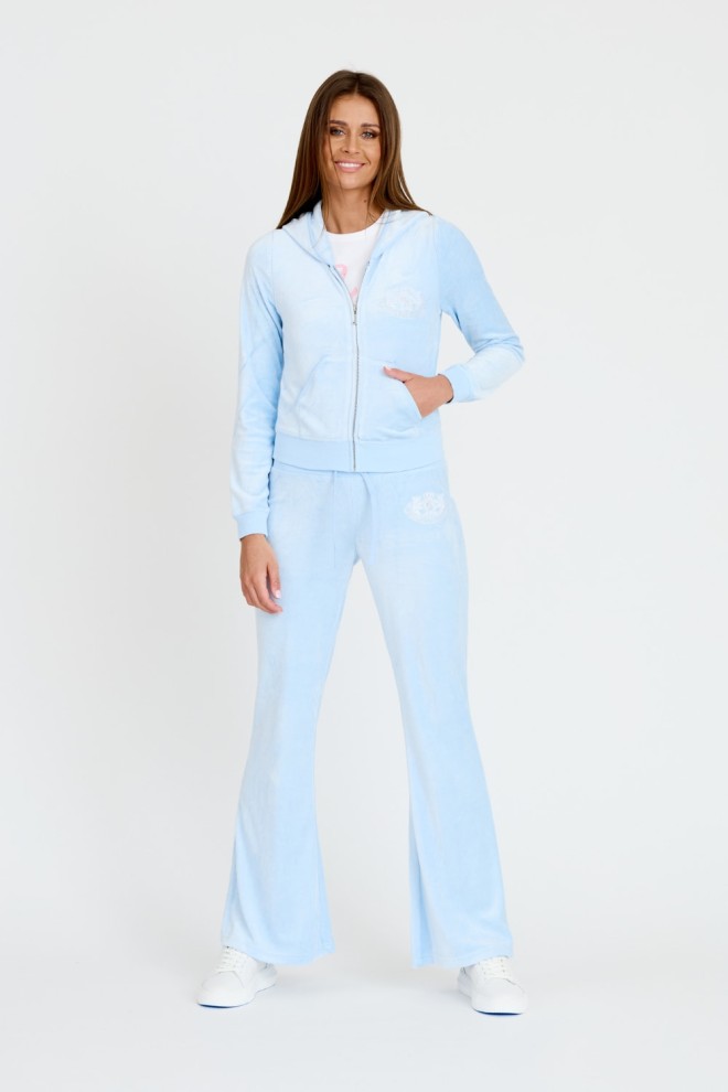 JUICY COUTURE Błękitne spodnie Heritage Dog Crest Kaisa Trackpant