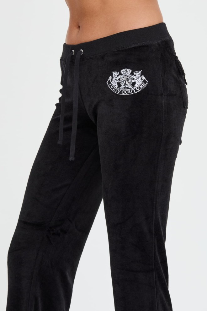 JUICY COUTURE Czarne spodnie Heritage Dog Crest Kaisa Trackpant