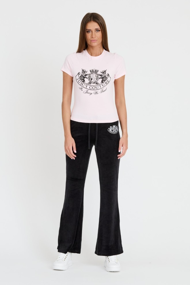 JUICY COUTURE Black Heritage Dog Crest Kaisa Trackpants