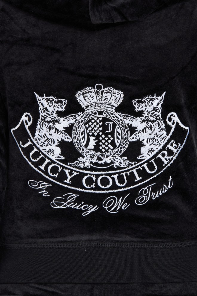 JUICY COUTURE Black Heritage Dog Crest Robyn Hoodie