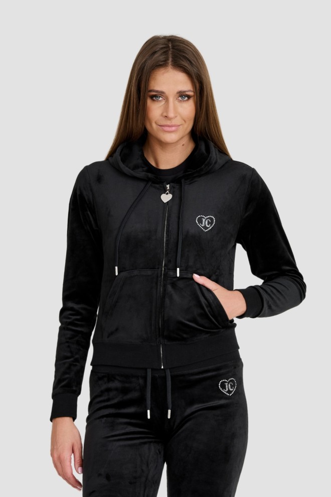 JUICY COUTURE Black sweatshirt with zirconia Rodeo Robertson