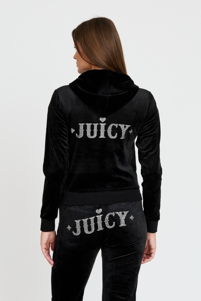 JUICY COUTURE Black sweatshirt with zirconia Rodeo Robertson