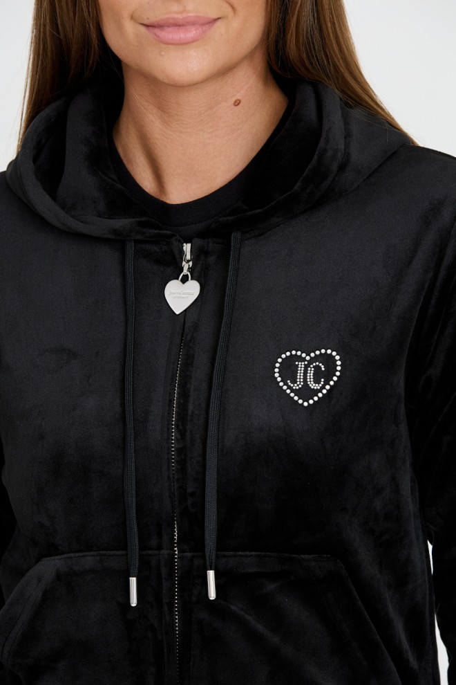 JUICY COUTURE Black sweatshirt with zirconia Rodeo Robertson