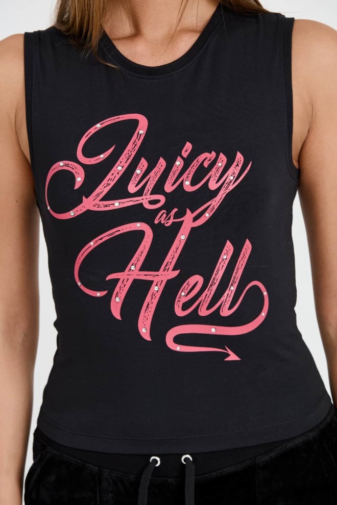 JUICY COUTURE Tricou negru pentru femei Juicy As Hell Tank Top