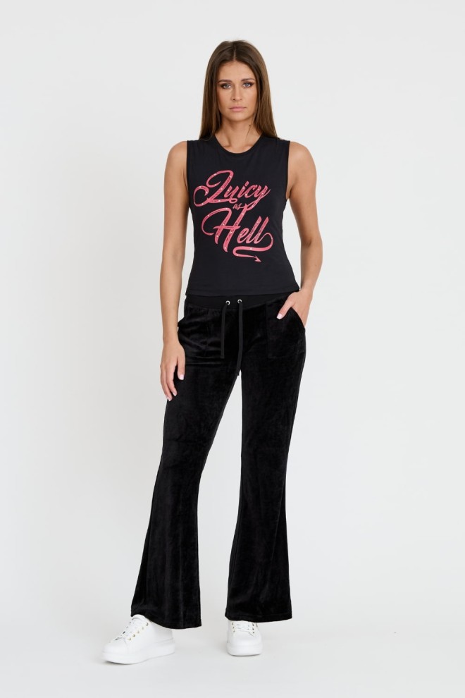 JUICY COUTURE Tricou negru pentru femei Juicy As Hell Tank Top