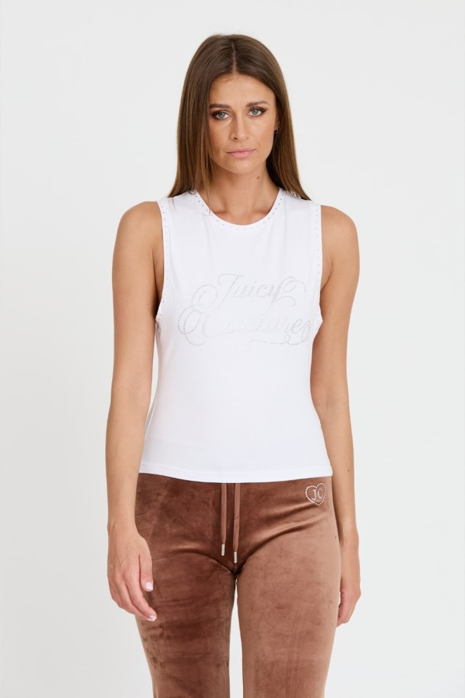 JUICY COUTURE White Juicy Script Tank Top