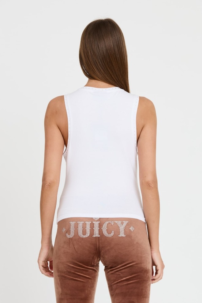 JUICY COUTURE White Juicy Script Tank Top