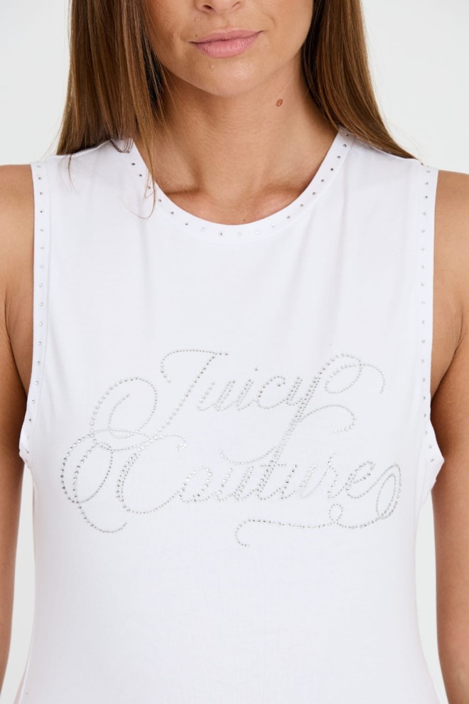 JUICY COUTURE White Juicy Script Tank Top