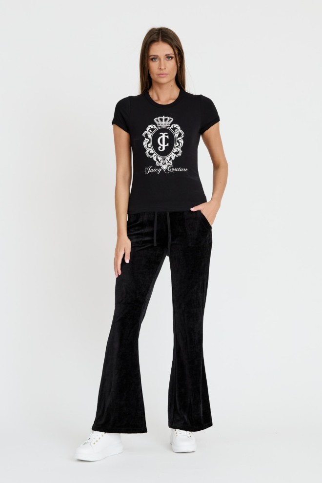 JUICY COUTURE Black Heritage Crest Fitted T-shirt