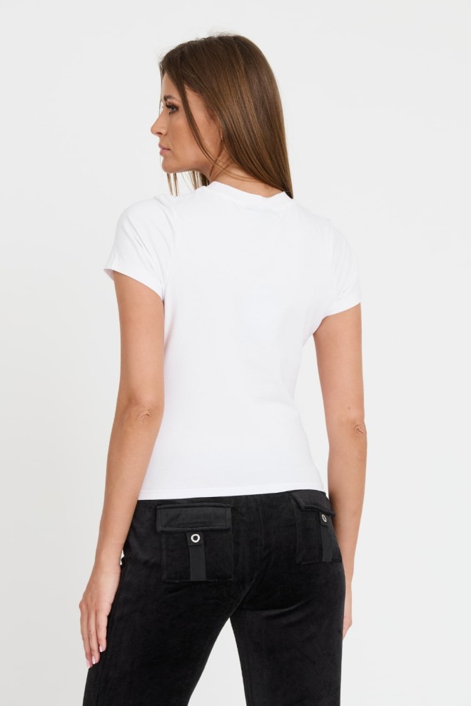 JUICY COUTURE White Ryder Rodeo Fitted T-shirt