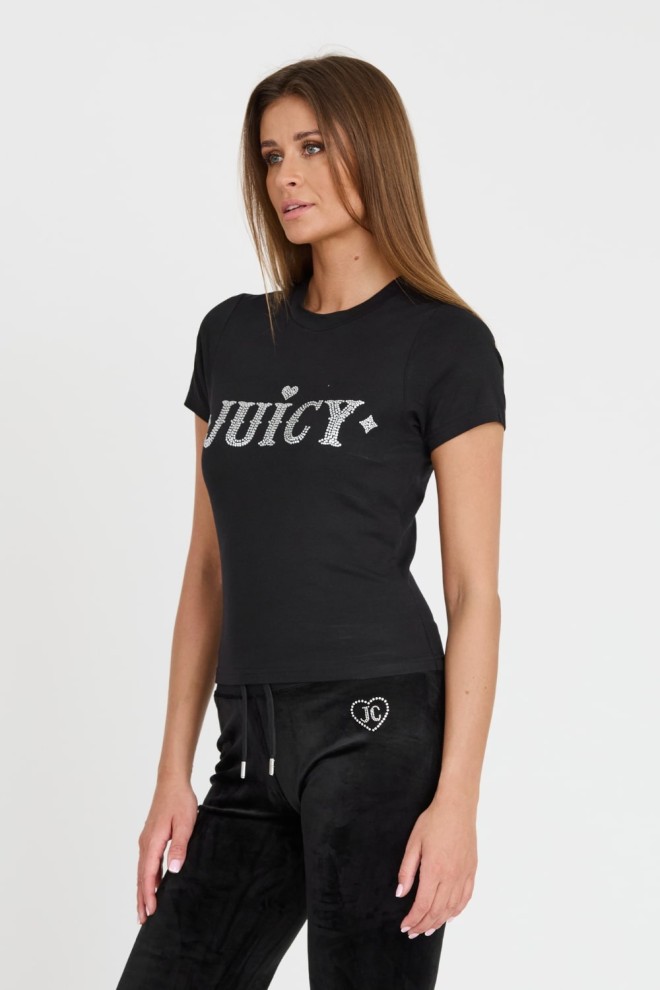 Tricoul negru Ryder Rodeo Fitted pentru femei JUICY COUTURE 