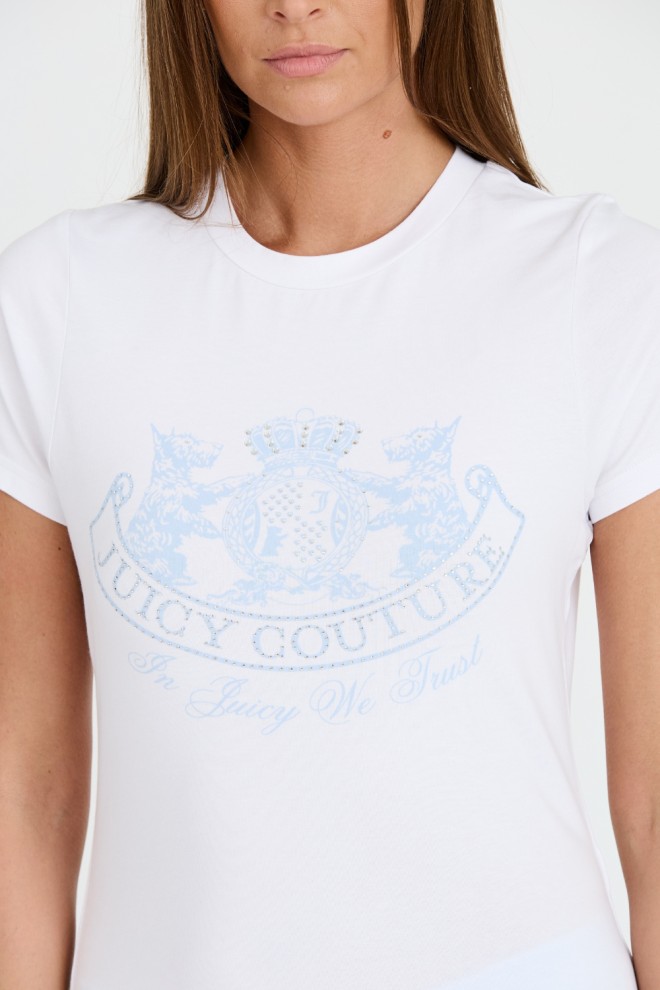Tricoul alb Enzo Dog Crest pentru femei JUICY COUTURE 