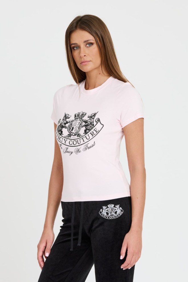 JUICY COUTURE Różowy t-shirt Enzo Dog Crest