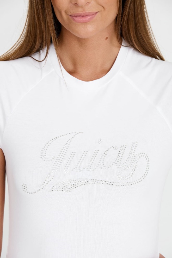 JUICY COUTURE White Retroshrunken Tee pentru femei