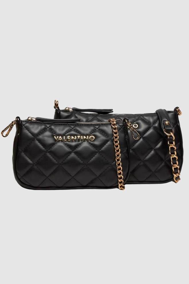 VALENTINO Dublu negru Ocarina Crossbody geantă de mână
