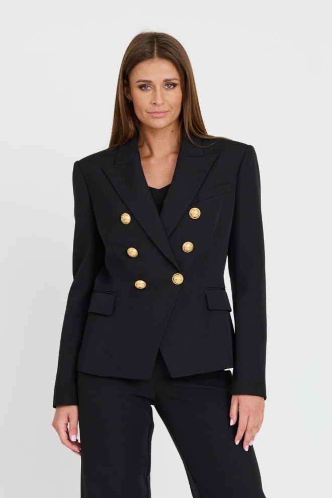 BALMAIN Czarna marynarka 6 Btn Gdp Jacket