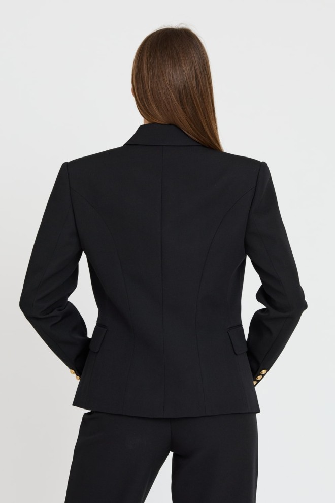 BALMAIN Geacă neagră pentru femei 6 Btn Gdp