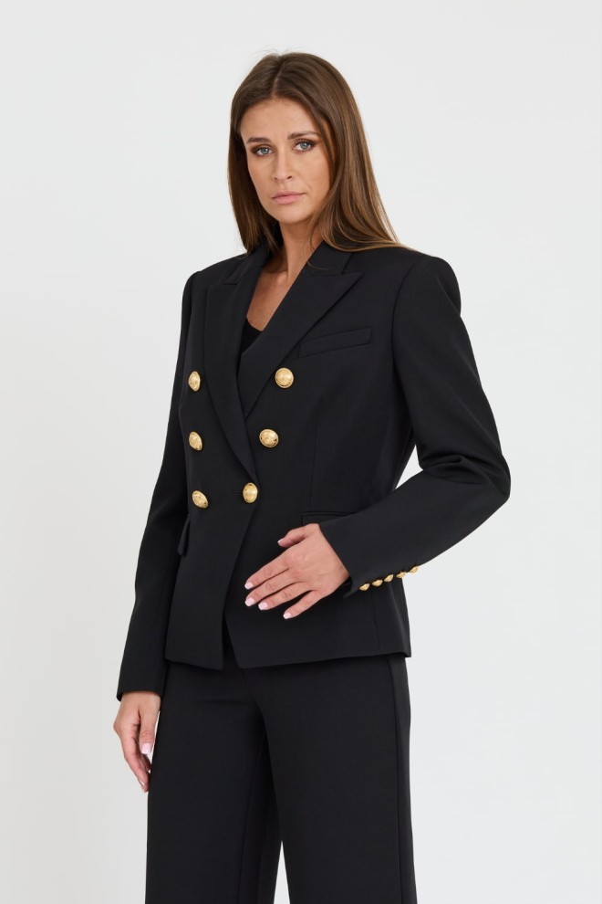 BALMAIN Czarna marynarka 6 Btn Gdp Jacket