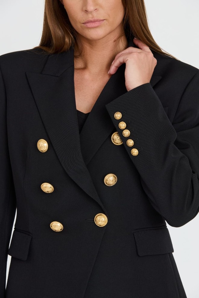 BALMAIN Geacă neagră pentru femei 6 Btn Gdp