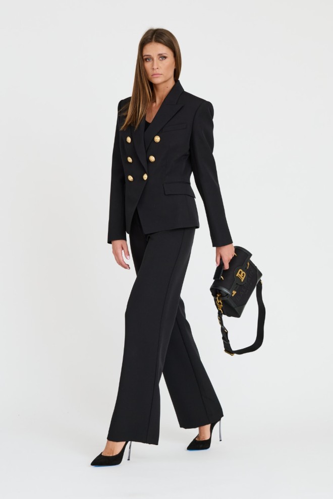 BALMAIN Geacă neagră pentru femei 6 Btn Gdp