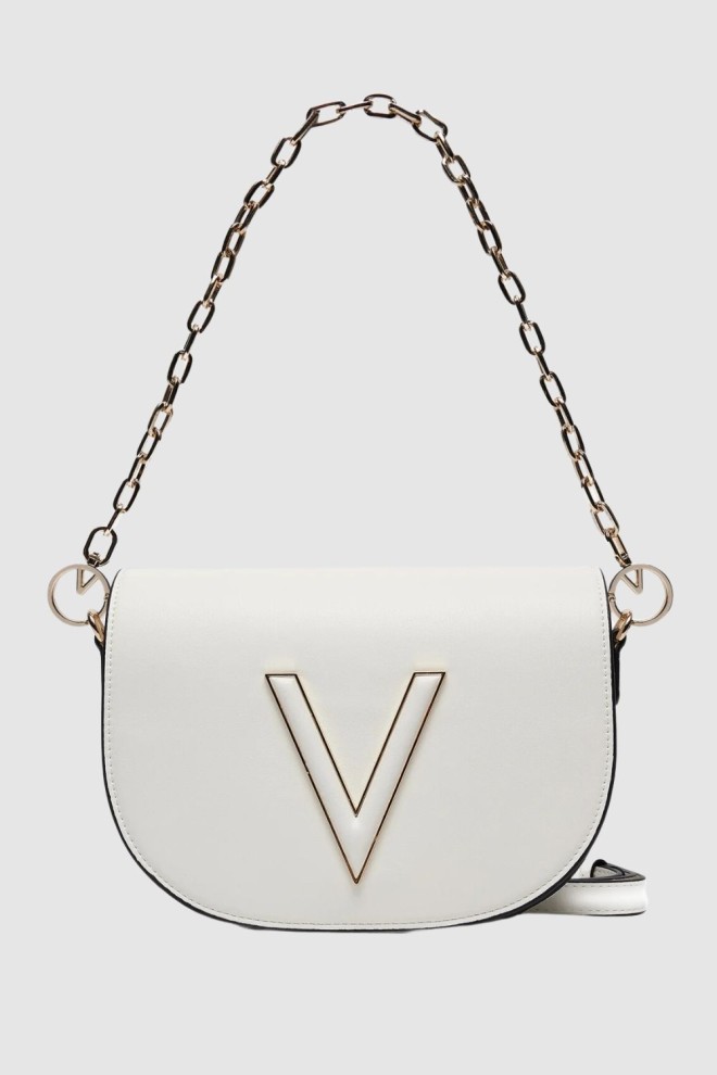 VALENTINO White Coney Flap Bag