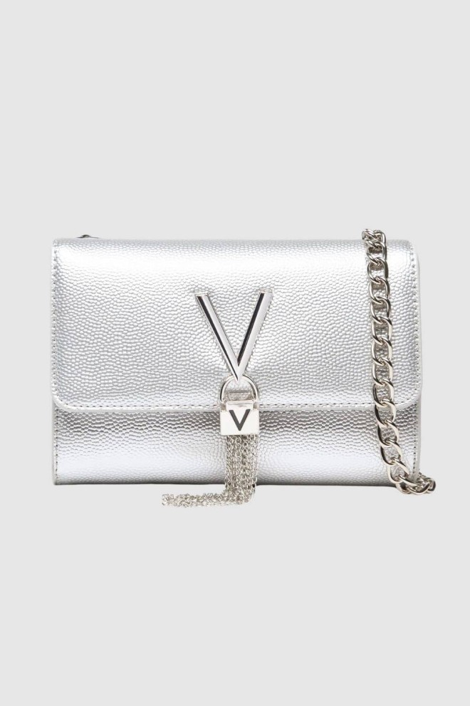 VALENTINO Silver Divina Clutch Bag