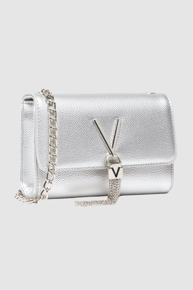 VALENTINO Silver Divina Clutch Bag