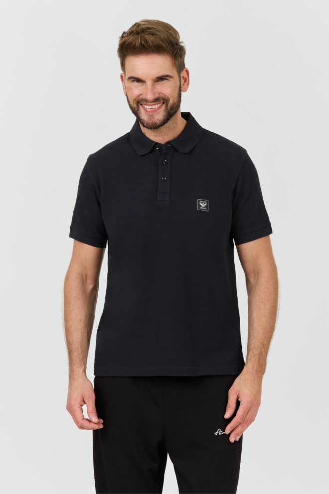 EMPORIO ARMANI Polo negru pentru bărbați