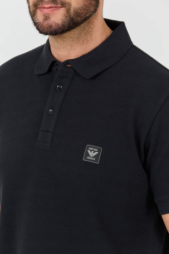 EMPORIO ARMANI Polo negru pentru bărbați