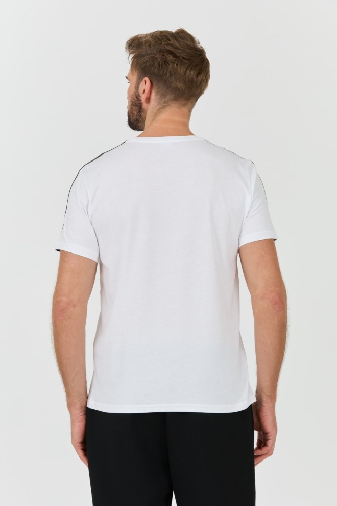 EMPORIO ARMANI White logo bande t-shirt