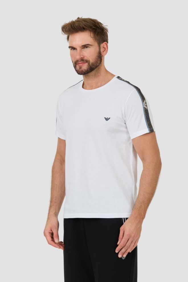 EMPORIO ARMANI White logo bande t-shirt