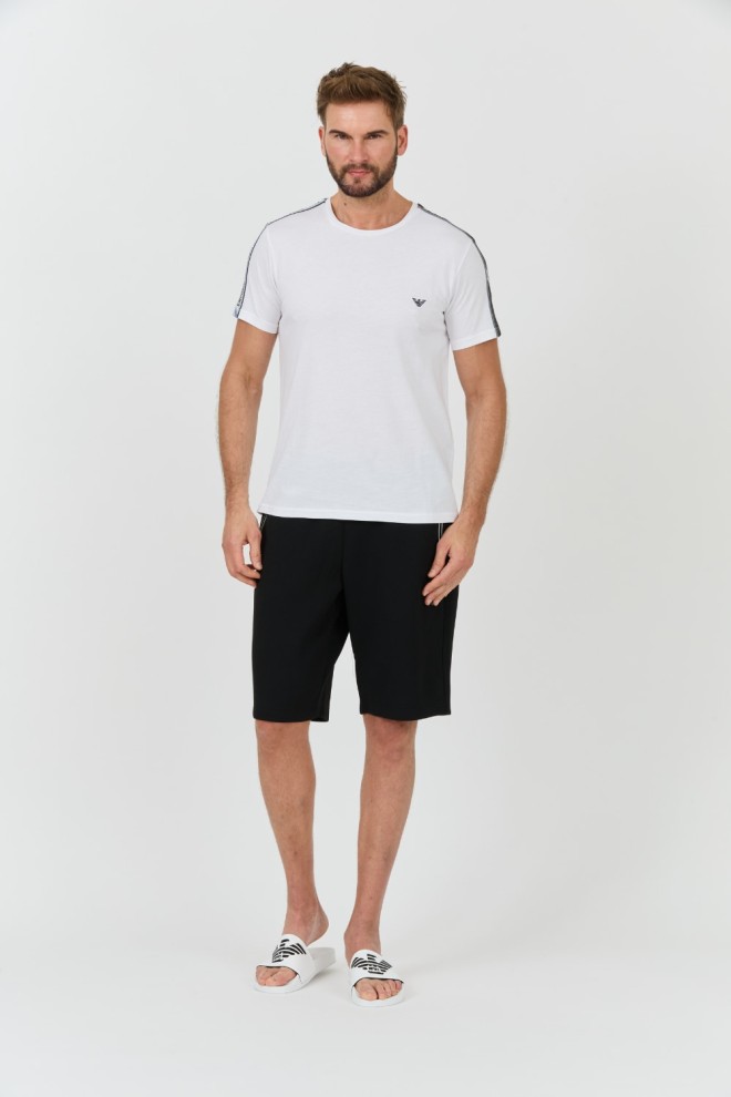 EMPORIO ARMANI White logo bande t-shirt