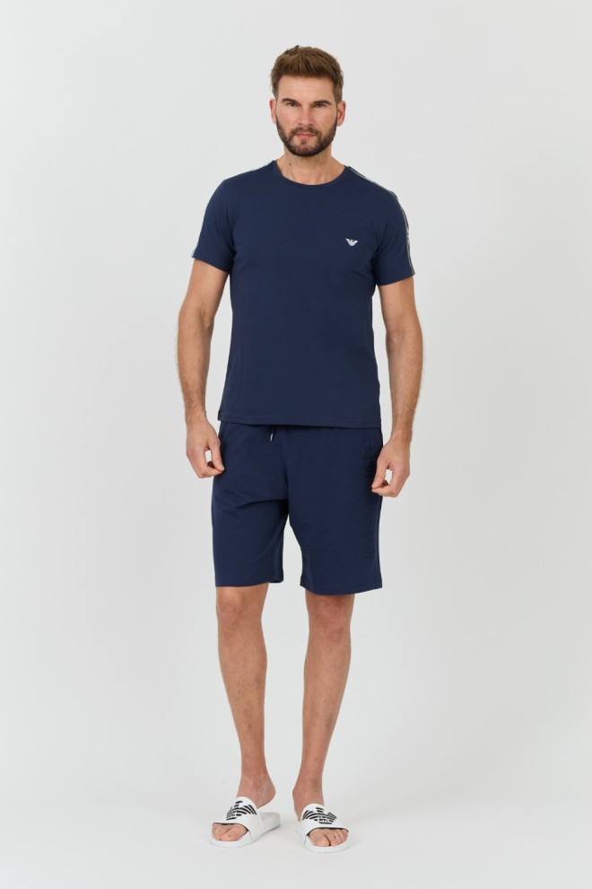 EMPORIO ARMANI navy blue logo bande t-shirt