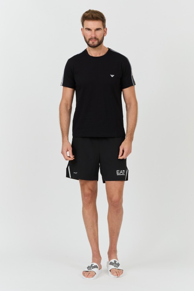 EMPORIO ARMANI Black logo bande t-shirt