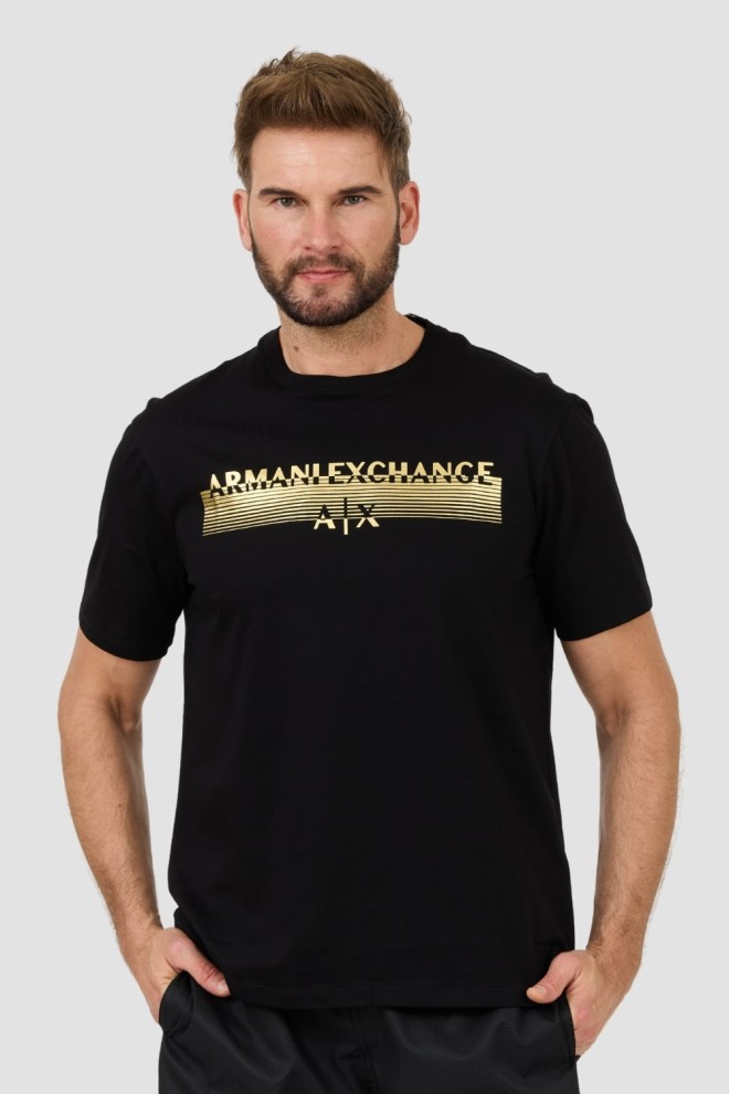 ARMANI EXCHANGE Czarny t-shirt Short-sleeved