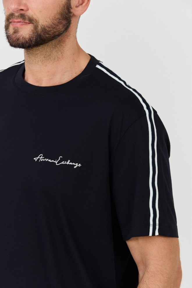 Tricou albastru marin pentru bărbați ARMANI EXCHANGE 