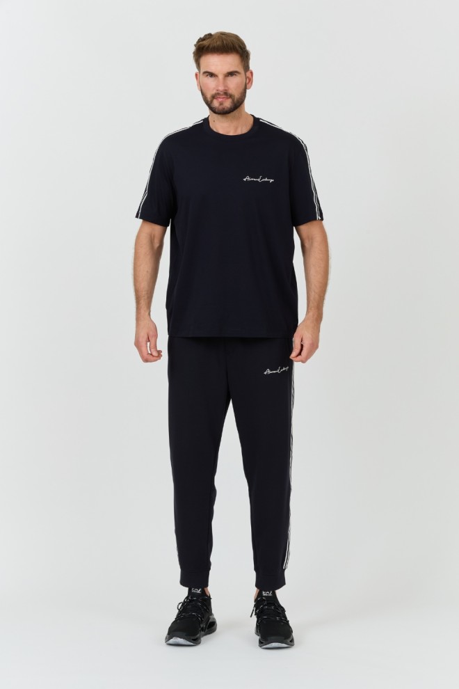 Tricou albastru marin pentru bărbați ARMANI EXCHANGE 