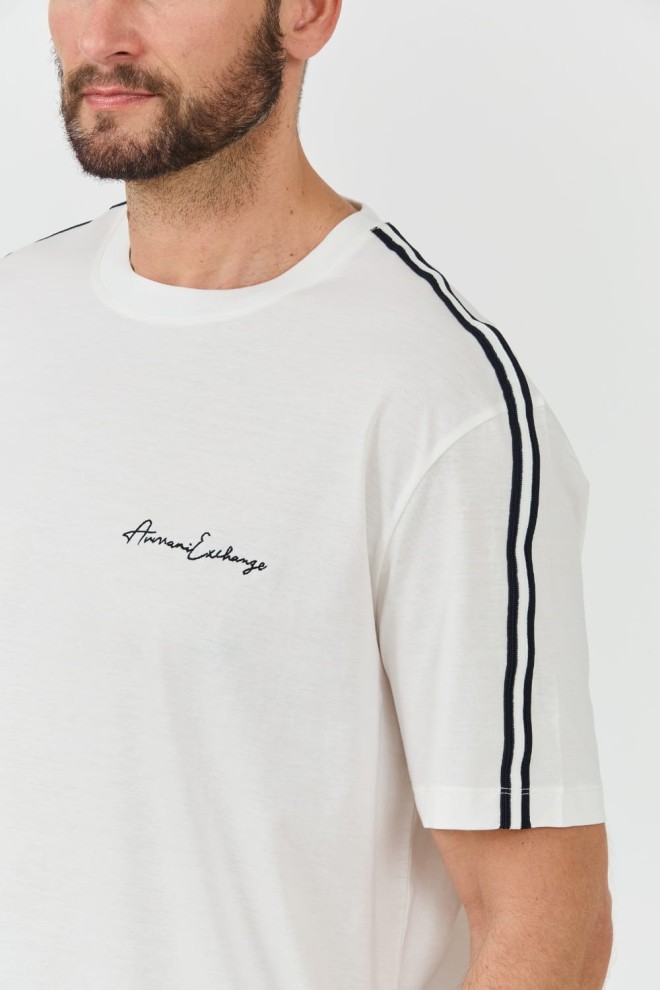 ARMANI EXCHANGE Tricou alb pentru bărbați