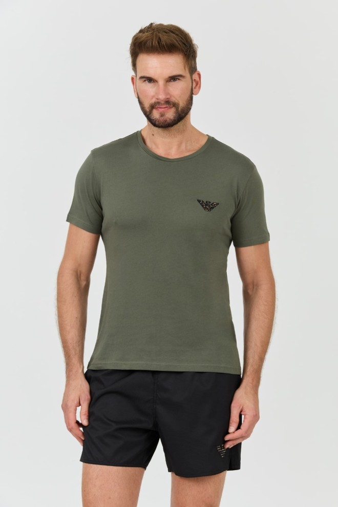 EMPORIO ARMANI green brodé logo t-shirt