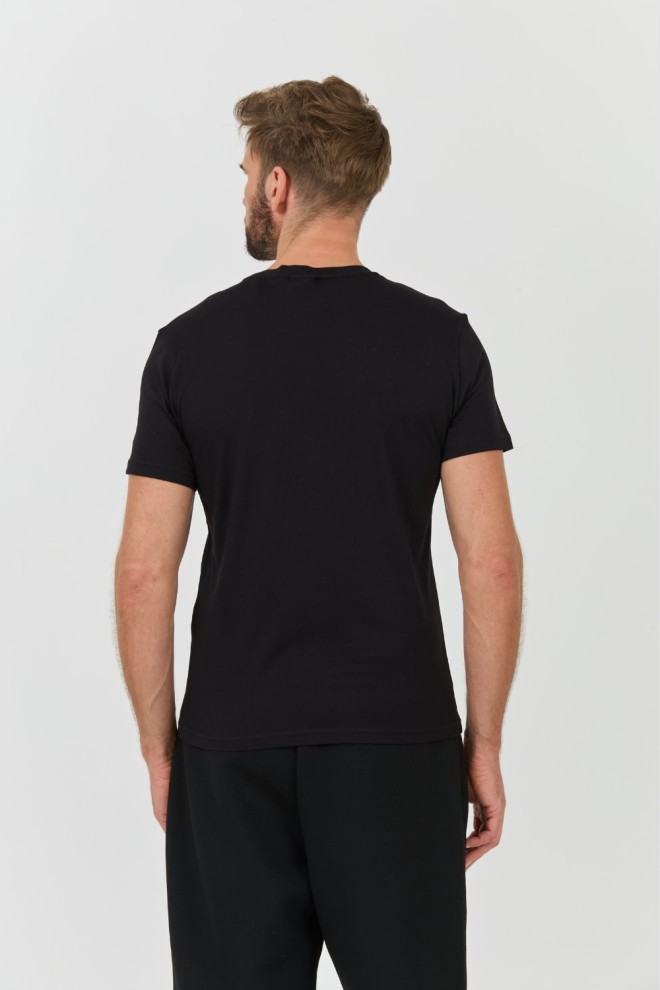 EMPORIO ARMANI Black brodé logo t-shirt