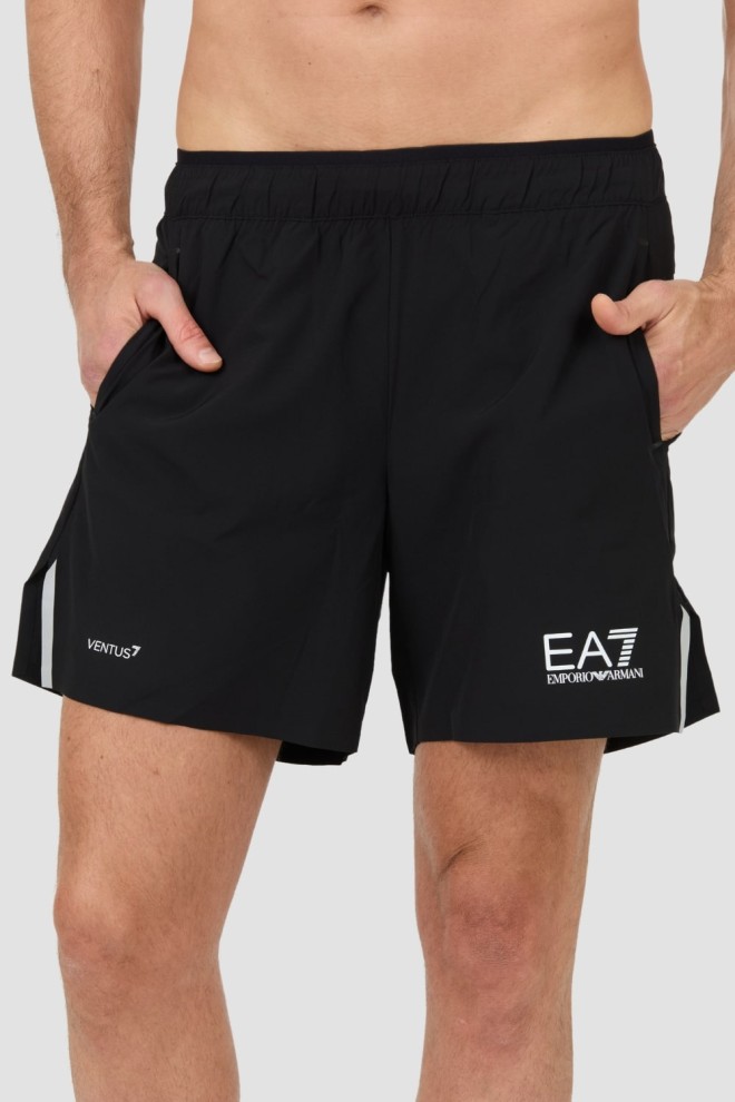 EA7 Tricou de baie negru pentru bărbați Bermude