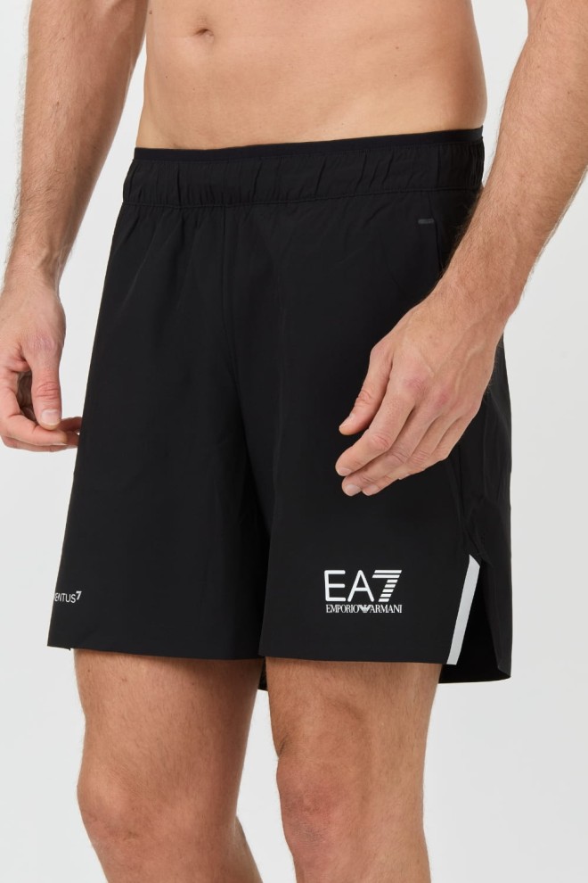 EA7 Tricou de baie negru pentru bărbați Bermude