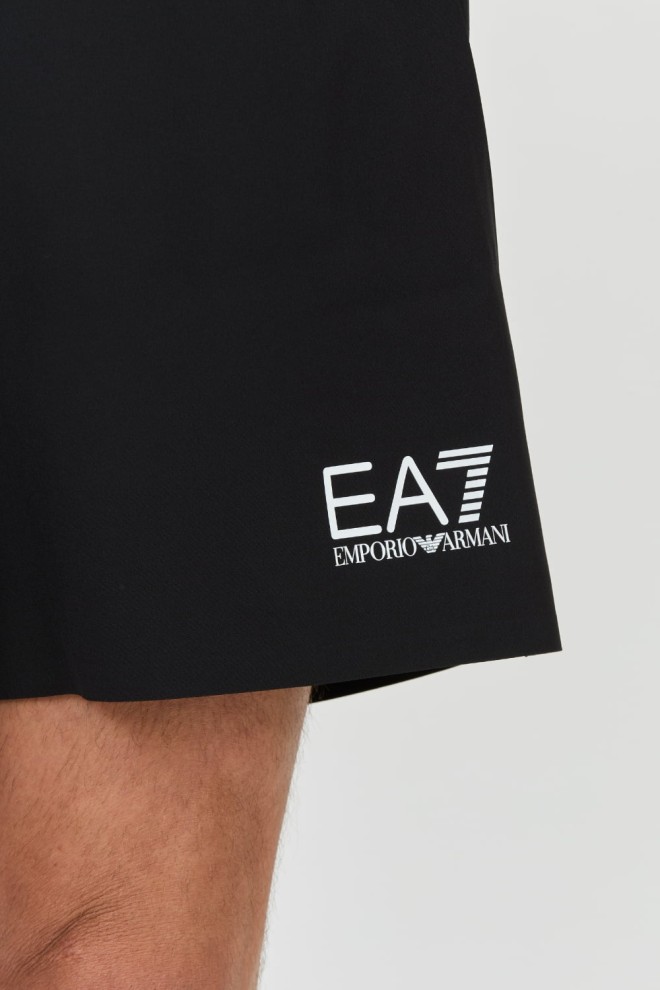 EA7 Tricou de baie negru pentru bărbați Bermude
