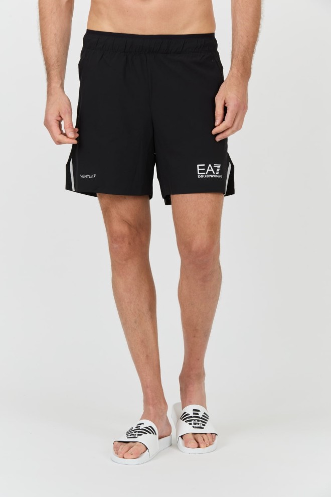 EA7 Tricou de baie negru pentru bărbați Bermude